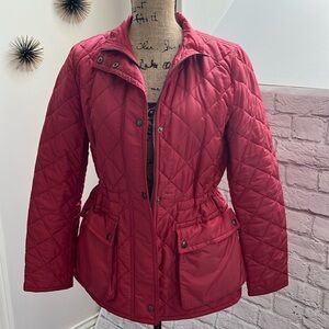 Coach quilted jacket dark coral color excellent